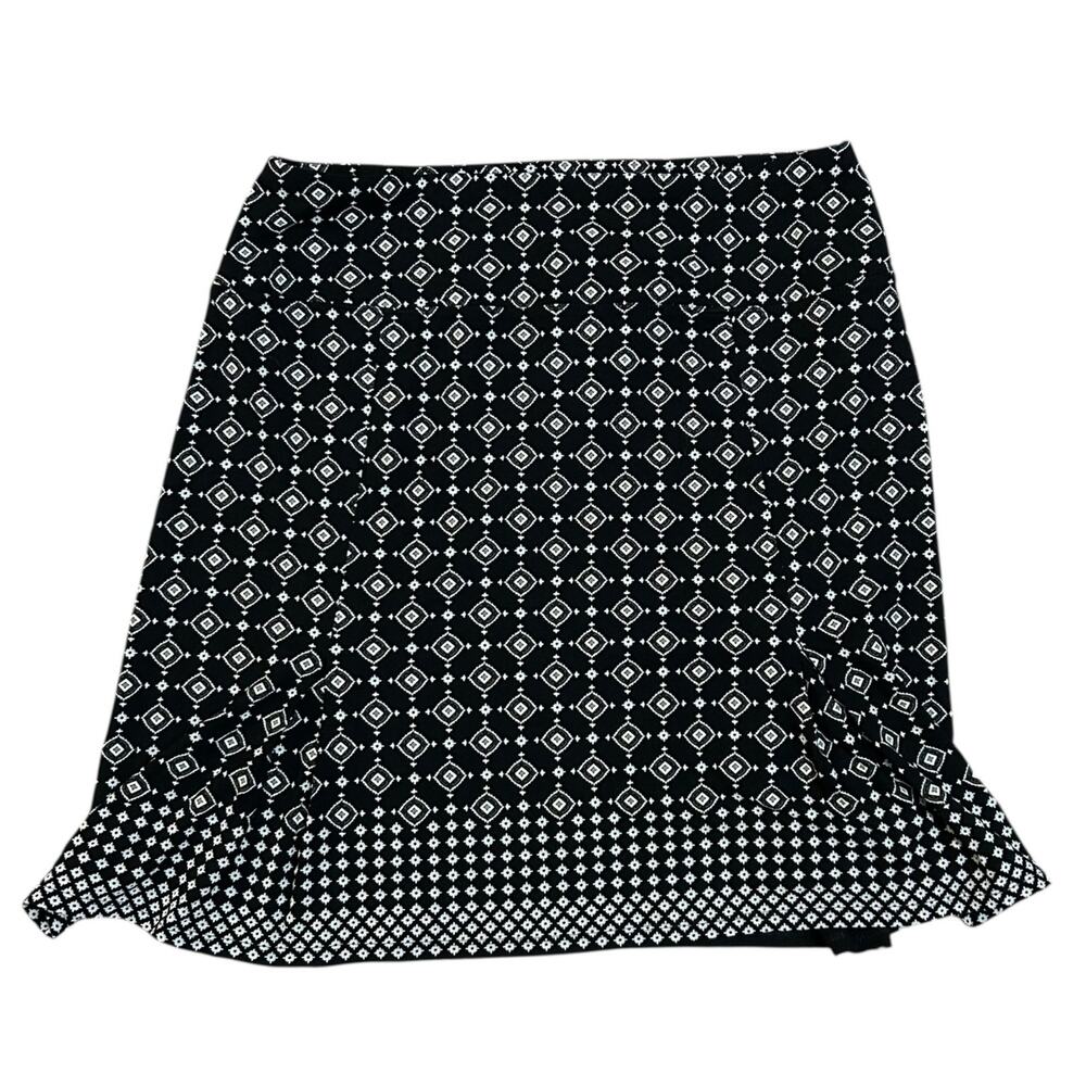 J. Jill Wearever Stretch Pencil Skirt Womens Medium Smooth-Fit Geometric Pull-On